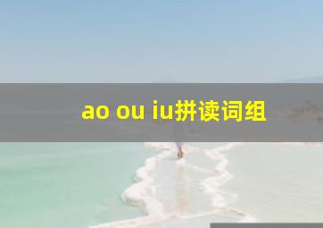 ao ou iu拼读词组